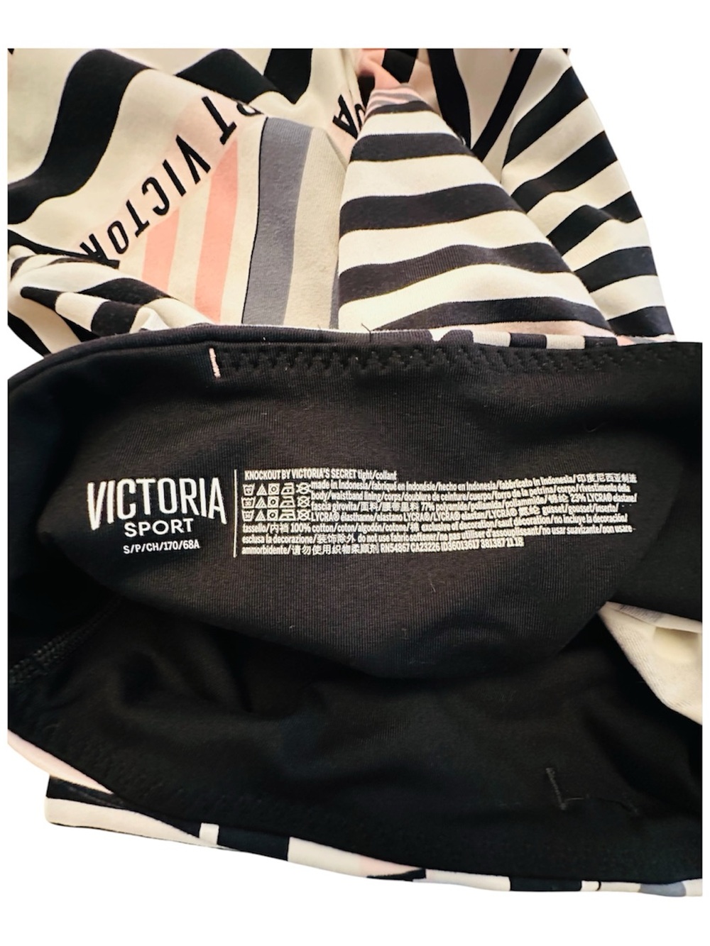 Victorias Secret Sport Geometric Striped High Rise Activewear Leggings Small 4/6 - Picture 5 of 5